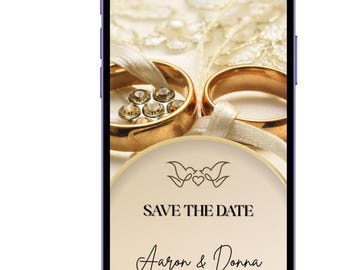 Plantilla animada de Canva para anunciar la fecha de la boda / Plantilla editable de vídeo para anunciar la fecha / Descarga instantánea / Invitación digital