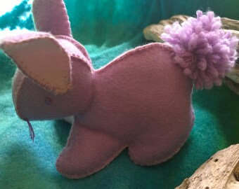 Bunny Rabbit in Lilac Felt with pink contrast