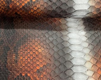 Python Burmesed Belly Skin | Natural Brown-White Genuine Python Leather for your Crafting Needed