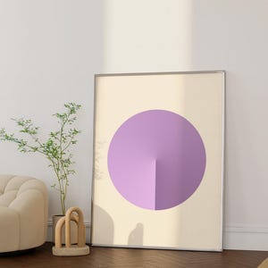 Poster Harmony Circle | Lila Abstract Art | Wall Art | Calm Modern Decor | Handmade Digital Download
