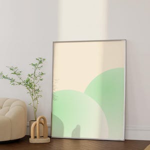Poster Gentle Green Bubbles | Abstract Art | Minimalist Wall Decor | DIGITAL DOWNLOAD