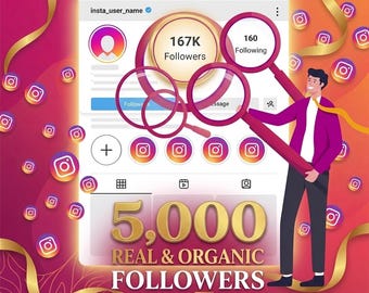 5000 follower reali e organici su Instagram, crescita sicura e protetta, potenzia il tuo account Instagram