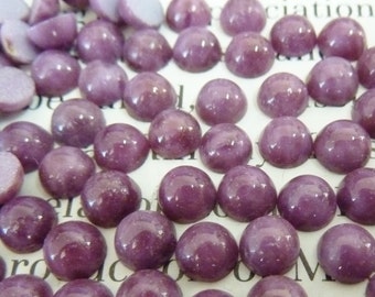 24 glass cabochons, Ø5mm, marbled purple, round