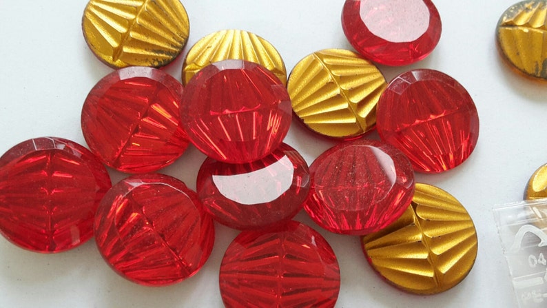 2 verre bijoux, Ø18mm, rouge, rond image 1