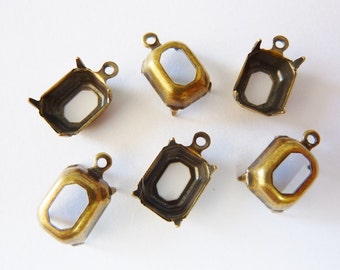 6 prong settings, 10x8mm, Octagon, 1 ring, bronze