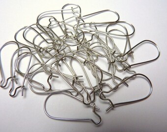 30 earhooks (medium), earwires, kidney, platinum silver