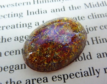 1 glass cabochon, 26x18mm, opal, oval