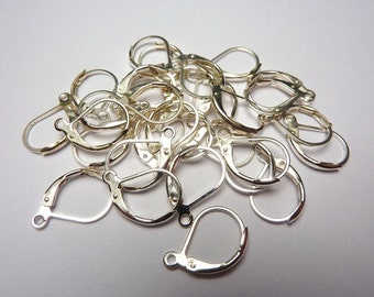 30 leverback earhooks, earwires, silver