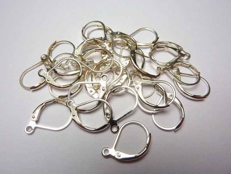 30 dormeuses branche earwires, argent image 1