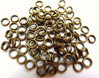 100 bagues fendues, Ø5mm, bronze