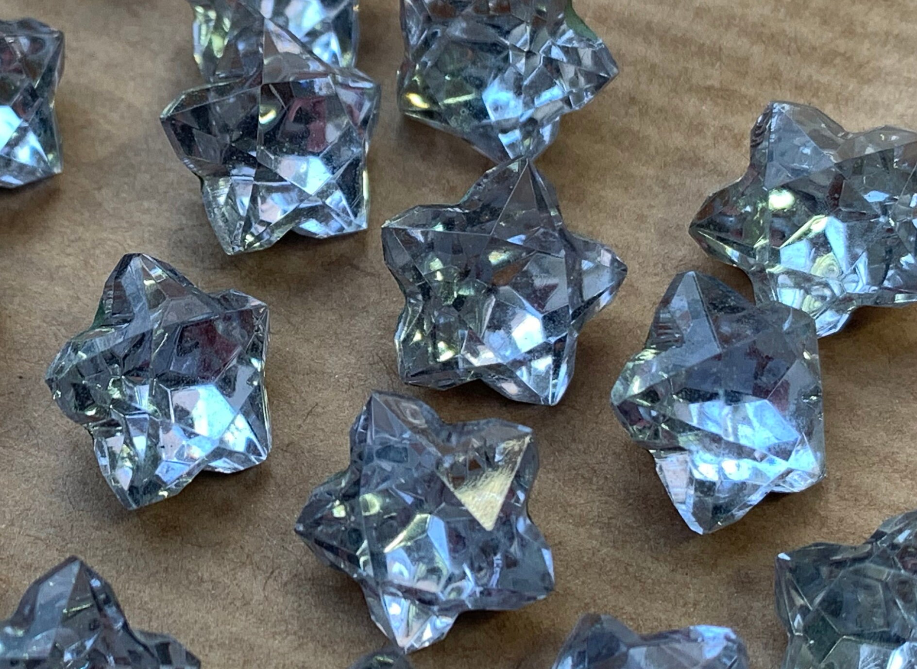 8mm light aqua blue 10 glass jewels star