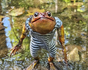 Real Cane Toad Taxidermy- Frog and Toad in a Bathing Suit