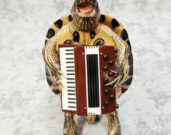 Real Turtle Taxidermy- Accordion-Playing Tortoise Weird Al Mariachi Toad