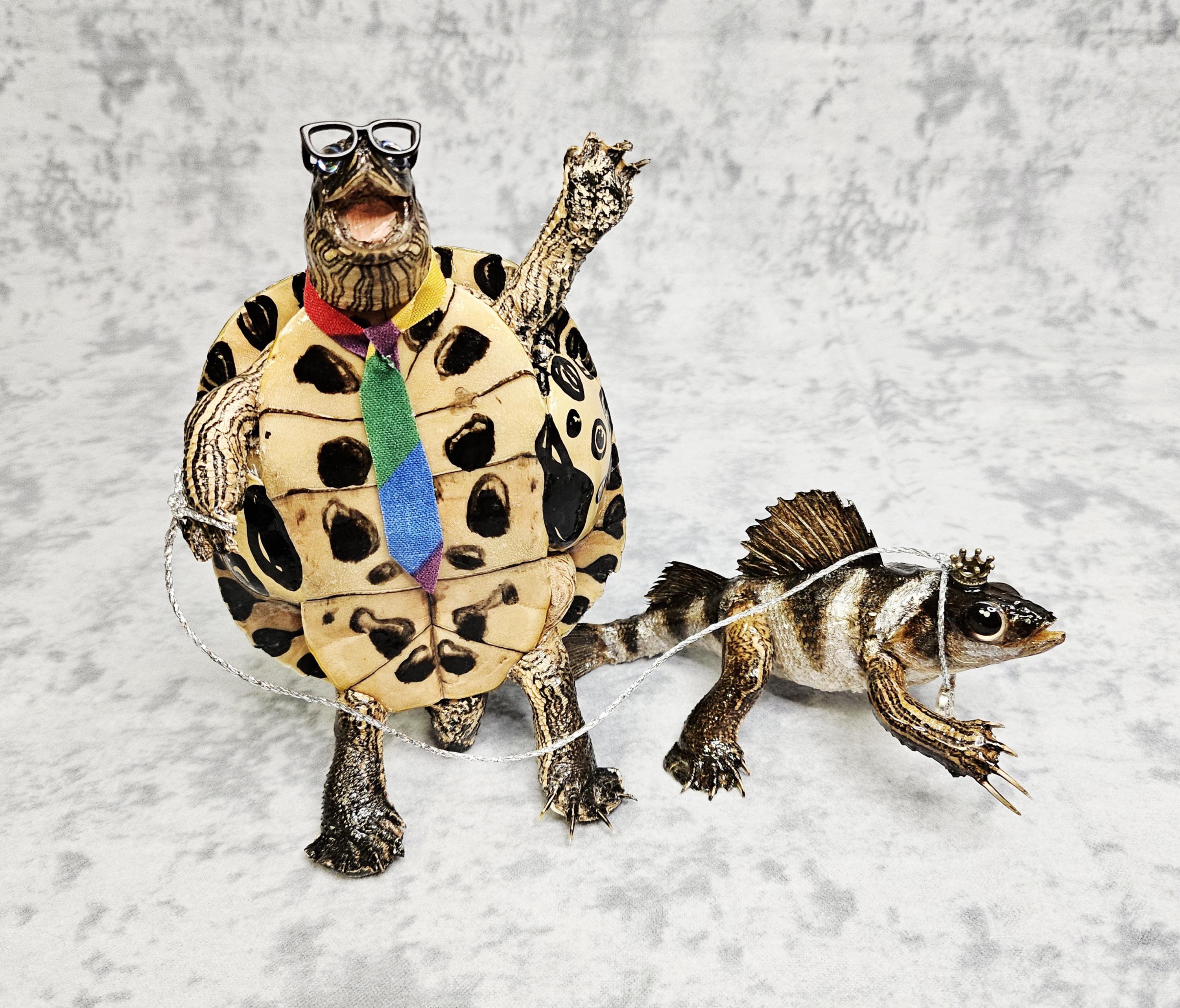 Dapper Fish Turtle Taxidermy- Fish Walker, the Dapper Pet Owner - Etsy