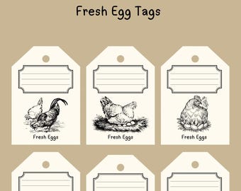 Etiqueta minimalista para huevos frescos / Etiqueta de cartón de huevos de granja (Descarga digital)