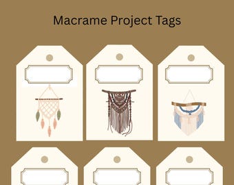 Etiquetas de productos de macramé / Marca comercial artesanal (descarga digital)
