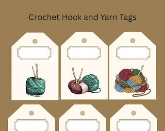 Etiquetas de crochet para productos imprimibles / Marca comercial hecha a mano (descarga digital)