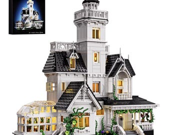 Conjunto de Blocos de Montar Farol Vitoriano, Quebra-Cabeça 3D de Plástico, Kit de Modelo de Casa Costeira, Brinquedo de Arquitetura Colecionável, Conjunto de Blocos para Adultos