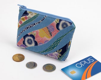 Coin Pouch, Gift For Mom, Credit Card Holder,Business Card Cases, Plum Blossoms Light Blue