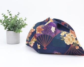 Reusable lunch bag, Boho bag, Azuma handbag, Floral Sensu Navy