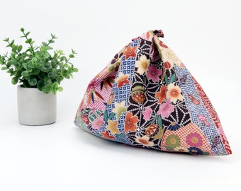 Reusable lunch bag, Boho bag, Azuma handbag, Flowers Cherry Blossom Mari-ball