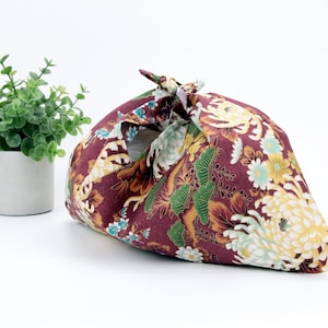Bento fabric bag, Origami Handbag, Azuma Bukuro, Japanese handbag, Chrysanthemum Brown