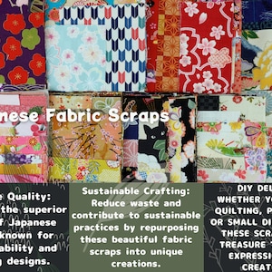 Scrap Packs, Made In Japan Fabrics, Kimono Printed Fabric Scraps, Choose Your Color