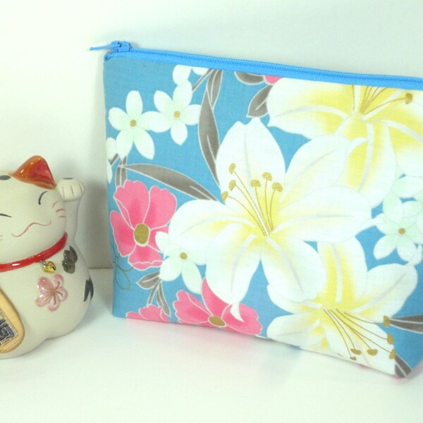 VENDITA sacchetto, tasca a marsupio, Kimono cotone tessuto in cotone, giglio blu