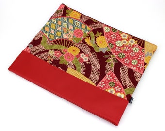 Oversized Clutch, Japanese Print Bag, clutch handbag, Colorful Sensu Red