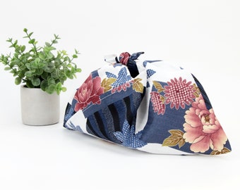 Azuma Bukuro, Lunch bag, Shopping bag, Peony Navy