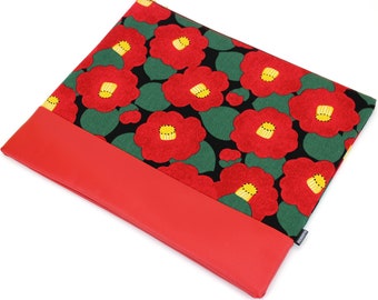 Retro Clutch, Fabric Clutch, Pretty Clutch, Gift For Mom, Camellia Black