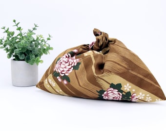 Reusable lunch bag, Boho bag, Azuma handbag, Chrysanthemum Brown