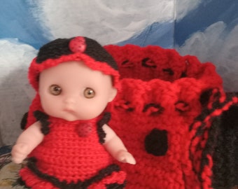 5 inch Itty Bitty Doll with Ladybug Dress and Purse s