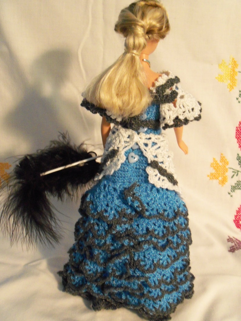 Barbie in Crocheted 1902 Summer Ball Gown image 6