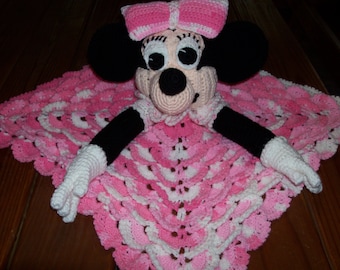 Crocheted Minnie Mouse Baby Security Blanket