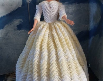 Barbie Wearing A Crocheted Southern  Plantation Party Dress