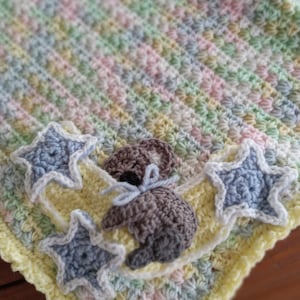 Crocheted Baby Blanket with Koala Applica