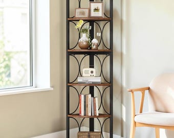 Eckregal hoch, 6 Tier für kleine Räume