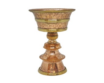 6-Inch Copper Butter Lamp, Buddhist Ritual Items