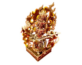 8-Inch Rahula, Handmade Buddhist Statue, Silver Plated Oxidized