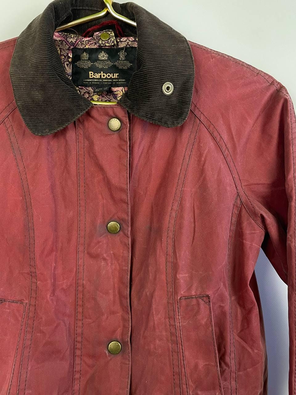 Barbour Liberty Beadnell Art Fabrics Women's Waxed Jacket Size UK
