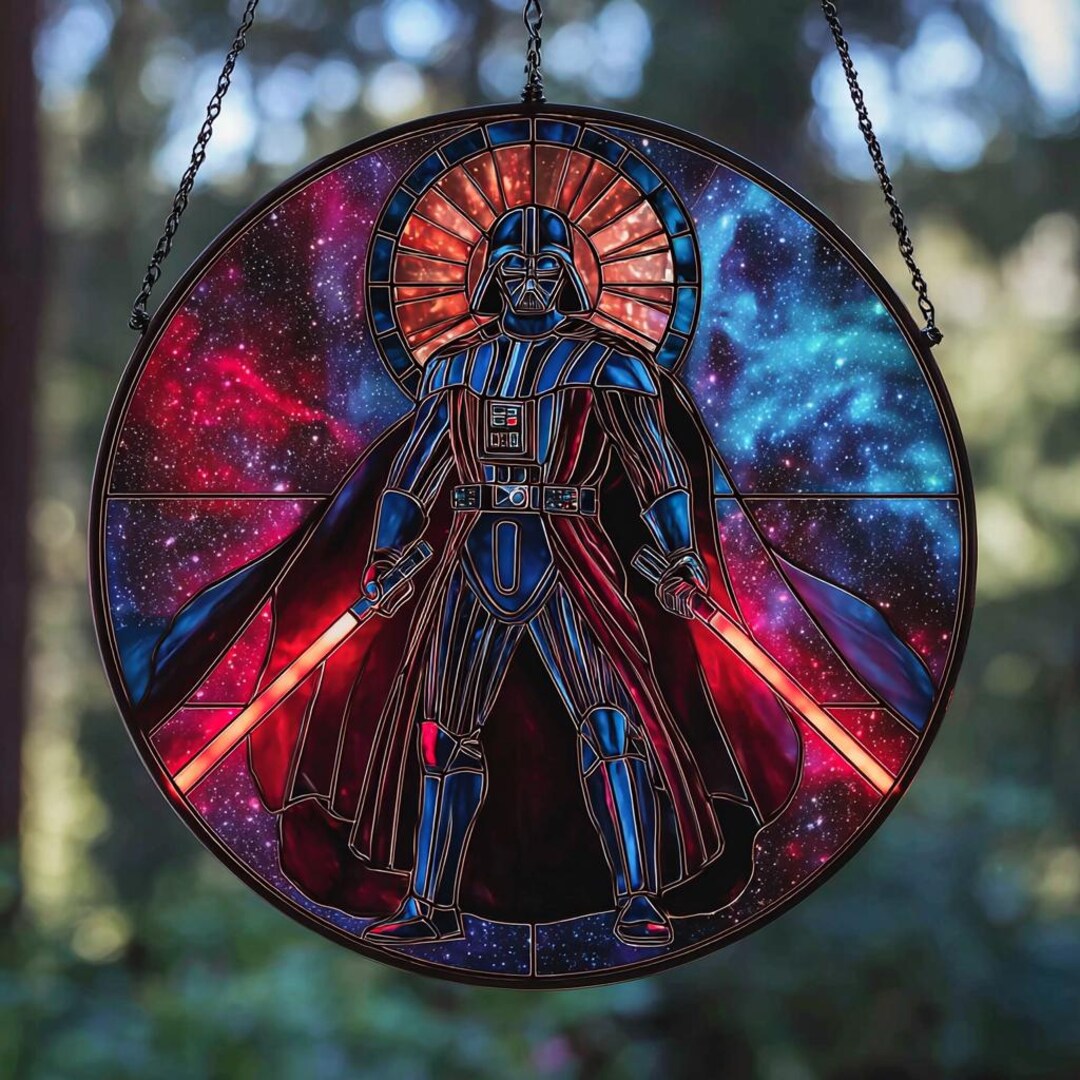 Vader Acrylic Faux Stained Glass Suncatcher, Darth Window Hanging ...