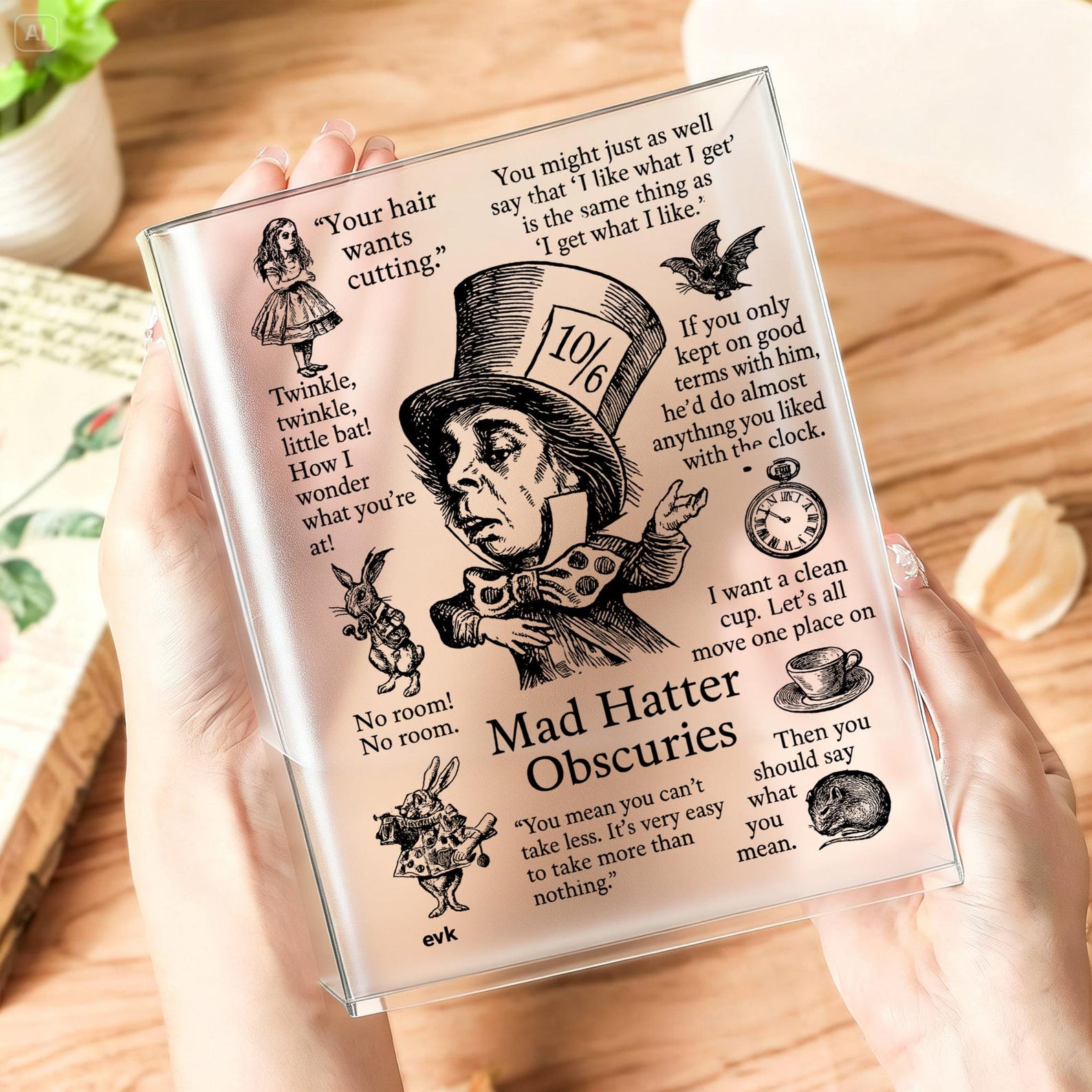 Alice in Wonderland Book Vase