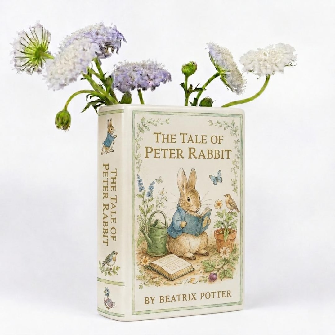 Peter Rabbit Vases Peter Rabbit Ceramic Book Vase, Beatrix Potter Book Flower Vase ...