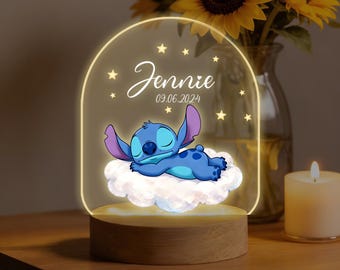 Personalized Stitch LED Lamp | Custom Night Light | Kids Room Decor | Child Gift | Disney Stitch Light | Name Included, Birthday Gift