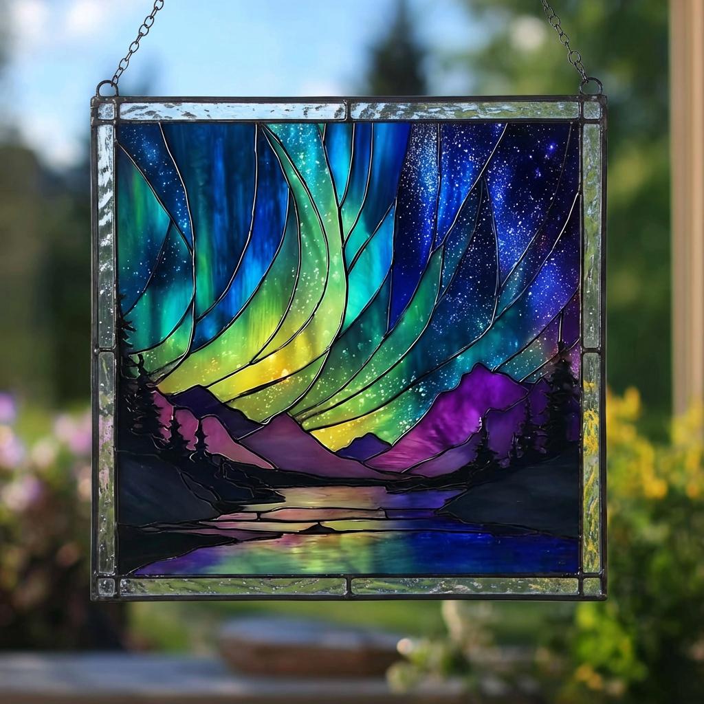 Northern Lights Stained Glass - Etsy