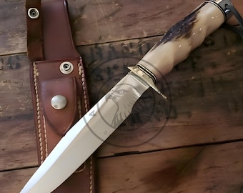 Replica di coltello Bowie da caccia Randall Stag fatta a mano con fodero / Coltello Buscraft / Coltello da caccia / Edizione da collezione / Il regalo migliore per lui