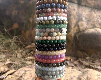 Handgemaakte kristallen kralenarmband voor genezing en energie - natuurlijke edelsteensieraden Cadeau voor haar