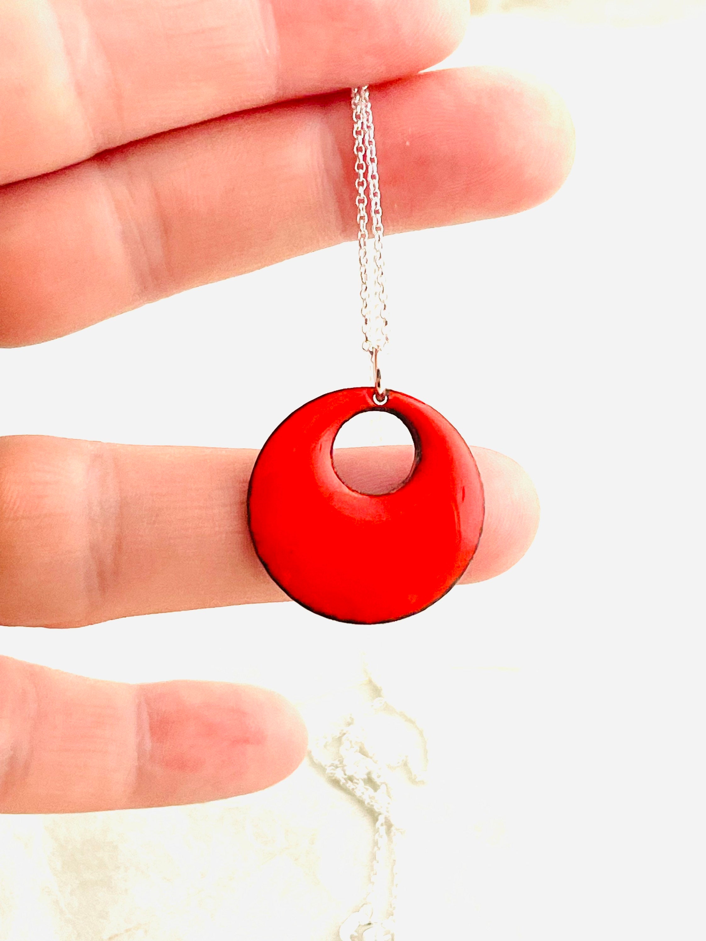 ★SENTIMENTS★ NO.535 [RED] NECKLACE Crimson Red Heart Women's Necklace 18K Gold – ZNZ Jewelry