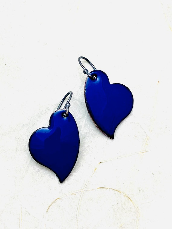 Blue dangle earrings discount